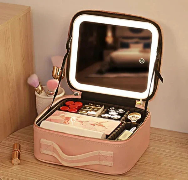 Sac organisateur de Maquillage  avec Miroir éclairé (Vide)