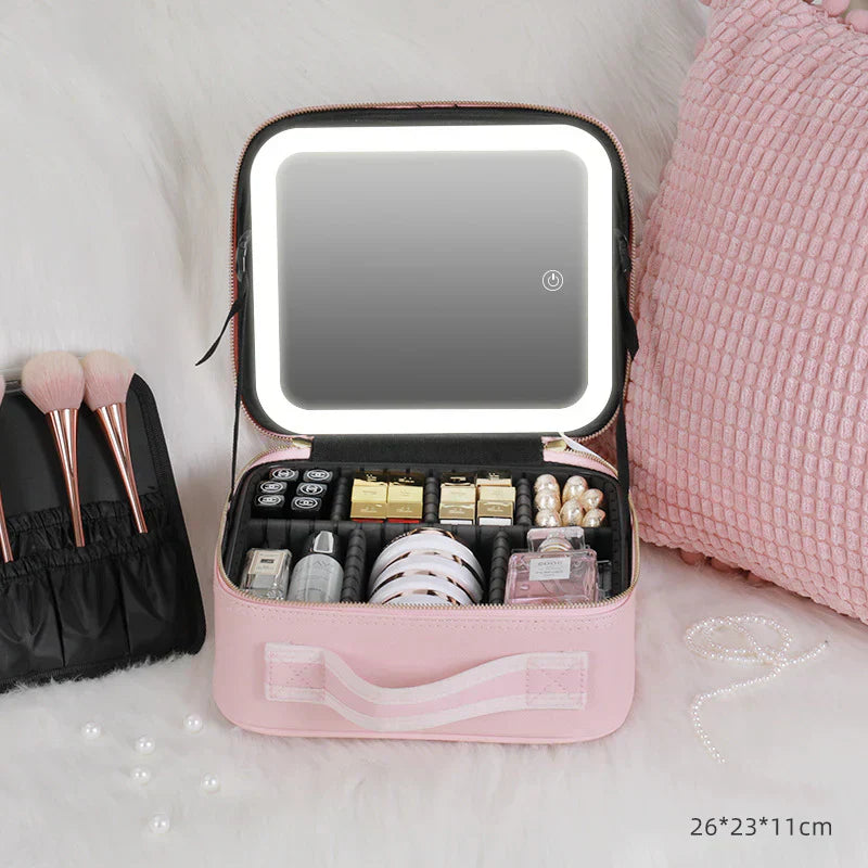 Sac organisateur de Maquillage  avec Miroir éclairé (Vide)