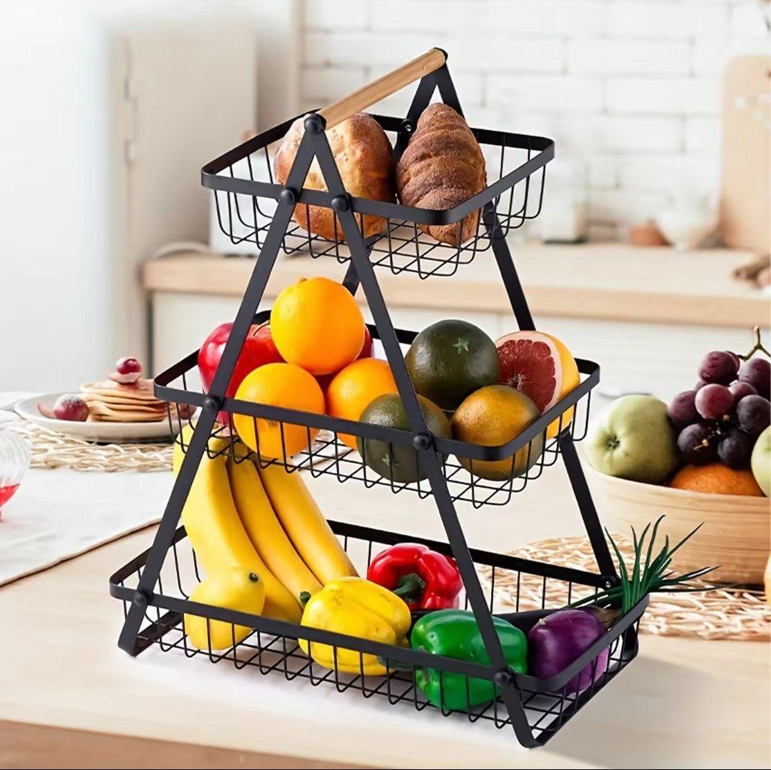 Étagère de rangement classique à 3 niveaux en métal