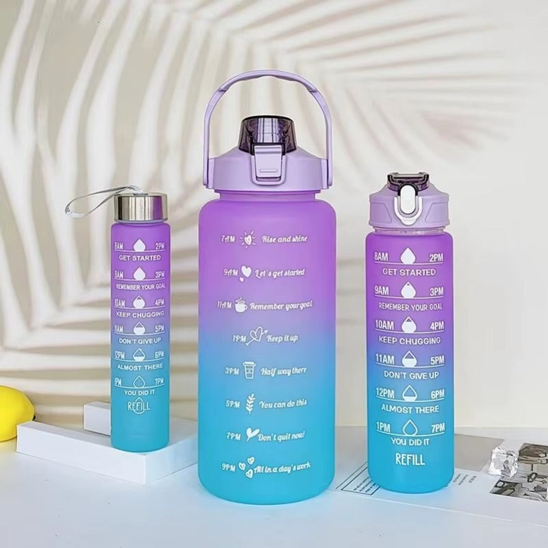 3 Bouteilles dégradées avec messages inspirants – motivation